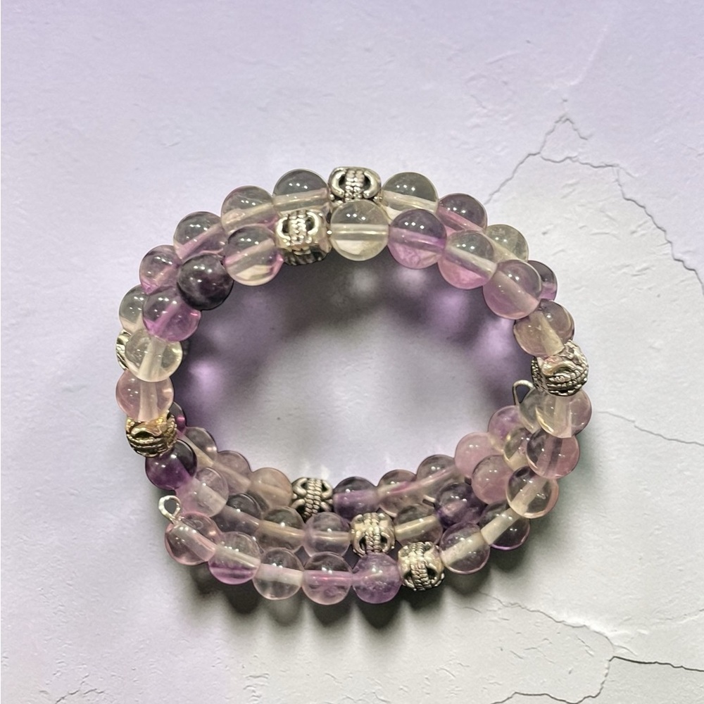 Handmade Fluorite Gemstone Wrap On Bracelet